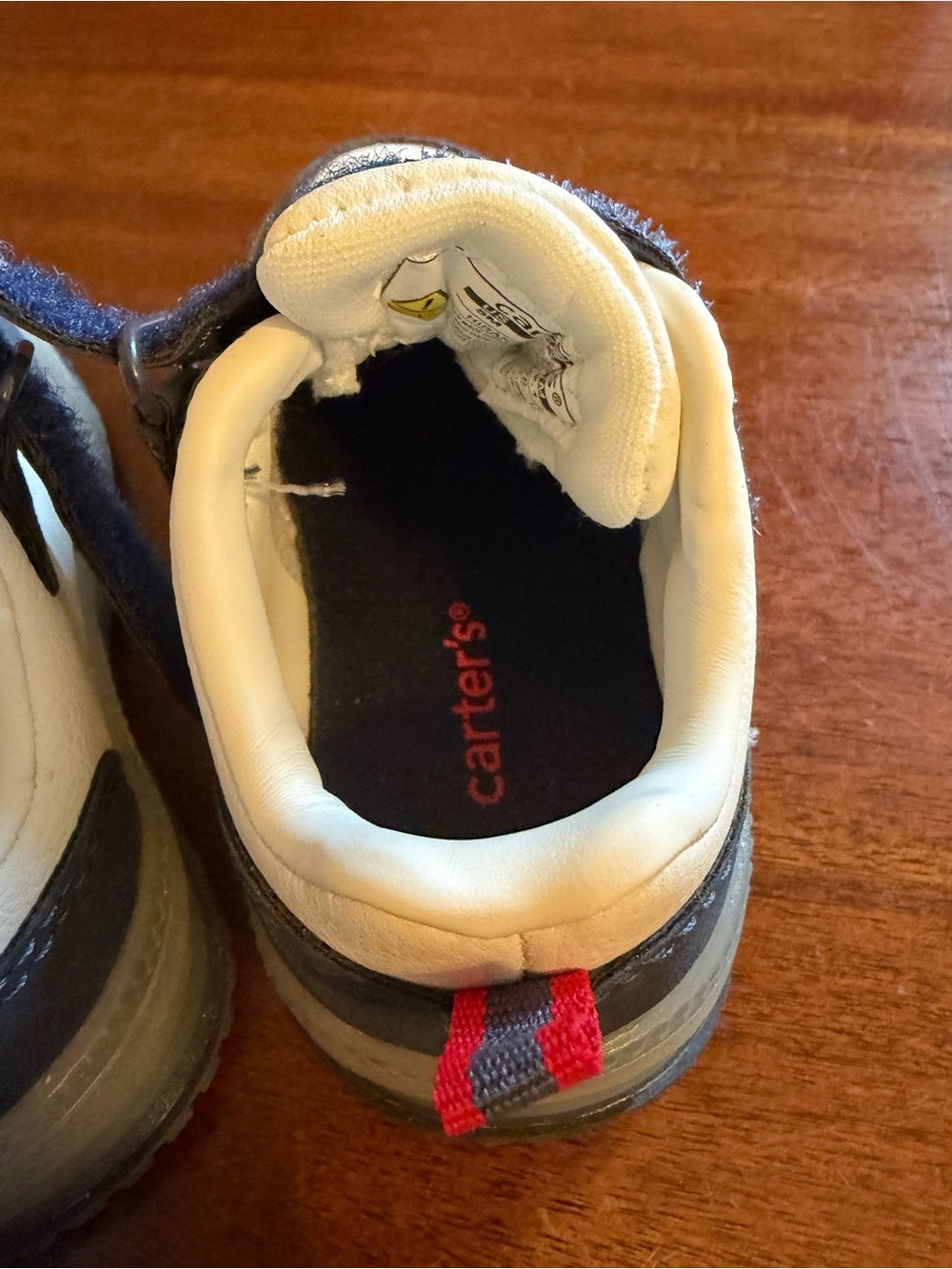 Carters Little Boy Sneakers Size 5 White And Navy New With Tags - Picture 5 of 7